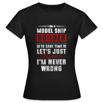 Modellbau Fernsteuerung RC Schiff Yacht - Frauen T-Shirt - Schwarz - Vorne - AI Model Female 172 dark (172cm)