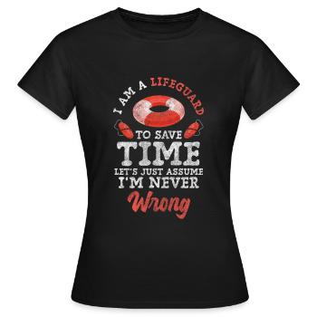 Nageurs Piscine intérieure Piscine extérieure - T-shirt Femme - noir - Devant - AI Model Female 172 dark (172cm)