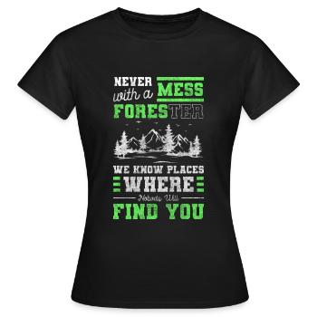 Waldarbeiter Wälder Baum - Frauen T-Shirt - Schwarz - Vorne - AI Model Female 172 dark (172cm)