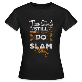 Slam Poésie Auteur Poèmes Poète - T-shirt Femme - noir - Devant - AI Model Female 172 dark (172cm)