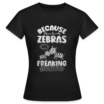 Zebrastreifen Natur Safari Prärie - Frauen T-Shirt - Schwarz - Vorne - AI Model Female 172 dark (172cm)