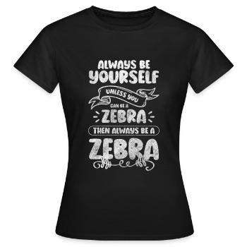 zebras animal steppe - Women's T-Shirt - black - Front - AI Model Female 172 dark (172cm)