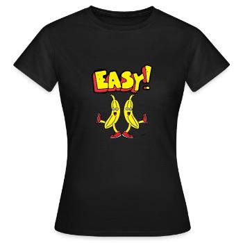 Bam Bam Easy Banana. Tanzende Bananen - Frauen T-Shirt - Schwarz - Vorne - AI Model Female 172 dark (172cm)