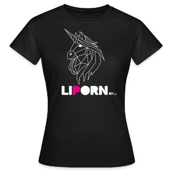 Liporn head, la Licorne olé olé By RHINOFEROS - T-shirt Femme - noir - Devant - AI Model Female 172 dark (172cm)