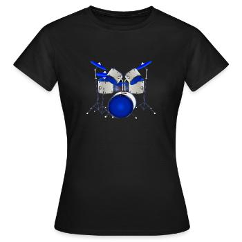 Trommeln - Frauen T-Shirt - Schwarz - Vorne - AI Model Female 172 dark (172cm)