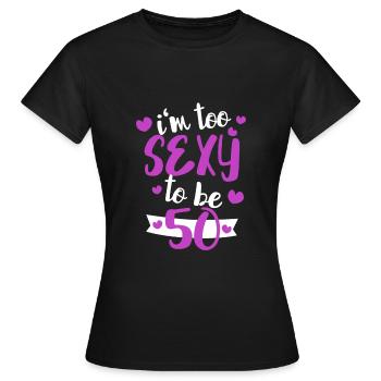 50ème cadeau d'anniversaire - 50 ans - 50ème - T-shirt Femme - noir - Devant - AI Model Female 172 dark (172cm)