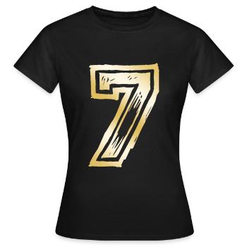 7 Nombre d’or - T-shirt Femme - noir - Devant - AI Model Female 172 dark (172cm)