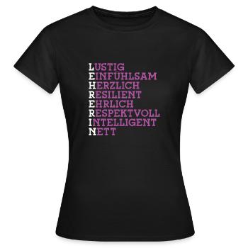 Lehrerin Schule Grundschule Beruf Pädagogin Danke - Frauen T-Shirt - Schwarz - Vorne - AI Model Female 172 dark (172cm)