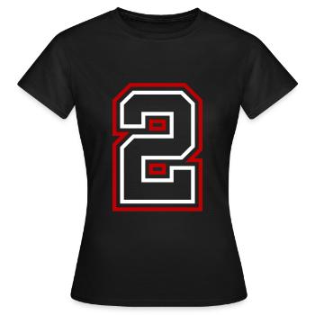 2 Numéro de numéro - T-shirt Femme - noir - Devant - AI Model Female 172 dark (172cm)