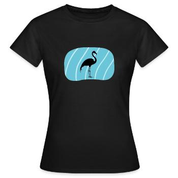 Flamenco Exotisch Wasservogel - Frauen T-Shirt - Schwarz - Vorne - AI Model Female 172 dark (172cm)