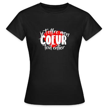 I offer you my whole heart - Women's T-Shirt - black - Front - AI Model Female 172 dark (172cm)