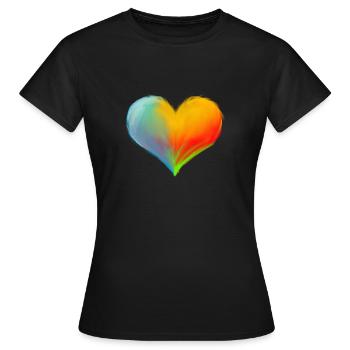 Coeur - T-shirt Femme - noir - Devant - AI Model Female 172 dark (172cm)