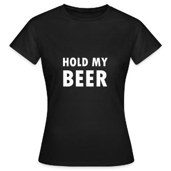 Hold my Beer Challenge Accepted Saying - Women's T-Shirt - black - Front - AI Model Female 172 dark (172cm)