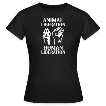 Befreiung der Tiere Befreiung der Menschheit - Frauen T-Shirt - Schwarz - Vorne - AI Model Female 172 dark (172cm)