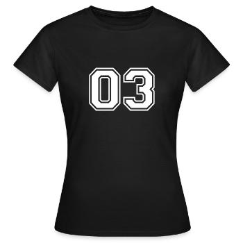 03 - College Style Sportswear - Trikot motif - Women's T-Shirt - black - Front - AI Model Female 172 dark (172cm)