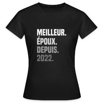 Meilleur Époux Depuis 2022 - T-shirt Femme - noir - Devant - AI Model Female 172 dark (172cm)