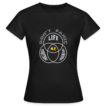 Don't Panic - Women's T-Shirt - black - Front - AI Model Female 172 dark (172cm)
