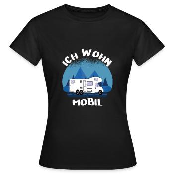 Ich Wohn Mobil - Frauen T-Shirt - Schwarz - Vorne - AI Model Female 172 dark (172cm)