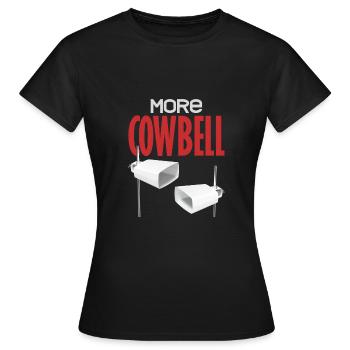 Plus Cowbell Bell Cow Animal Music Teacher Rhythm - T-shirt Femme - noir - Devant - AI Model Female 172 dark (172cm)