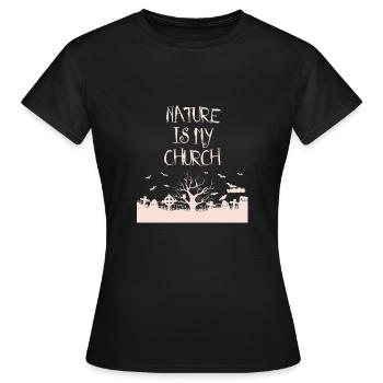 Nature is my church Satanic Satanism - Women's T-Shirt - black - Front - AI Model Female 172 dark (172cm)