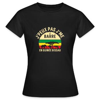 J peux pas j me barre En Guinée Bissau - T-shirt Femme - noir - Devant - AI Model Female 172 dark (172cm)