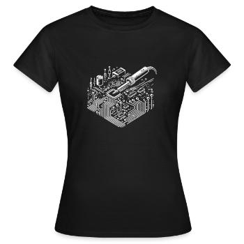 Electronics Hobbyist - Women's T-Shirt - black - Front - AI Model Female 172 dark (172cm)