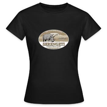 Nashorn - Rhino - Serengeti - Tanzania - Frauen T-Shirt - Schwarz - Vorne - AI Model Female 172 dark (172cm)