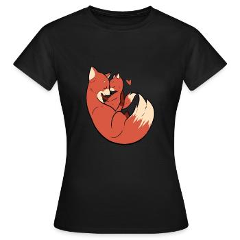 Fox Cuddle ami ou petite amie cadeau - T-shirt Femme - noir - Devant - AI Model Female 172 dark (172cm)
