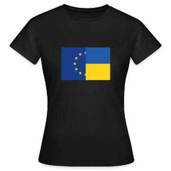 Ukraine EU - Frauen T-Shirt - Schwarz - Vorne - AI Model Female 172 dark (172cm)