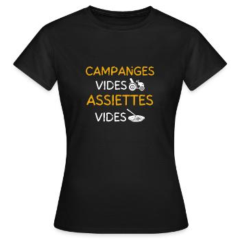 Campagne Vide Assiete Vide - T-shirt Femme - noir - Devant - AI Model Female 172 dark (172cm)