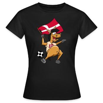 Fan Pferd Dänemark - Frauen T-Shirt - Schwarz - Vorne - AI Model Female 172 dark (172cm)