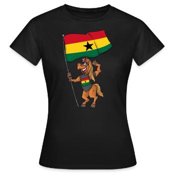 Ghana Fan Pferd - Frauen T-Shirt - Schwarz - Vorne - AI Model Female 172 dark (172cm)