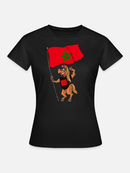 Maroc Fan Horse - T-shirt Femme - noir