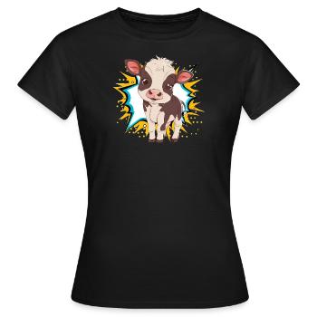 Kuh Rind Milch - Frauen T-Shirt - Schwarz - Vorne - AI Model Female 172 dark (172cm)