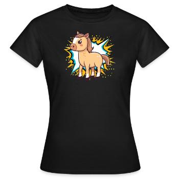 Galop à cheval - T-shirt Femme - noir - Devant - AI Model Female 172 dark (172cm)