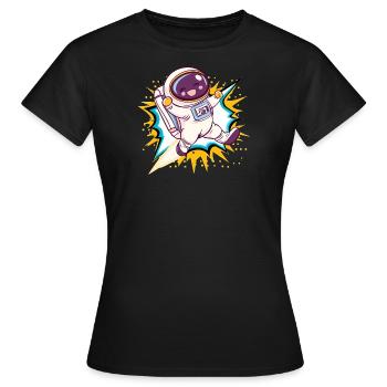 Astronaut Kosmos - Frauen T-Shirt - Schwarz - Vorne - AI Model Female 172 dark (172cm)