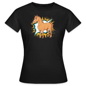Horses Rider Horse Head - Women's T-Shirt - black - Front - AI Model Female 172 dark (172cm)