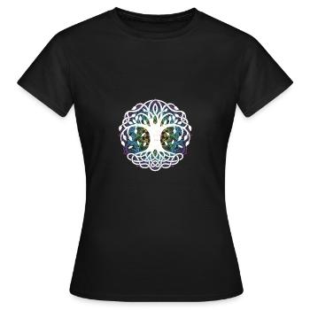Arbre de vie Fleur de vie Fleur de vie - T-shirt Femme - noir - Devant - AI Model Female 172 dark (172cm)