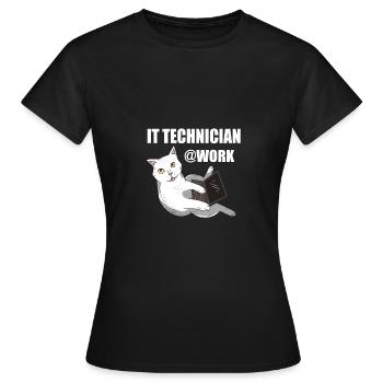 IT Technician Cat Programmer Techie - Women's T-Shirt - black - Front - AI Model Female 172 dark (172cm)