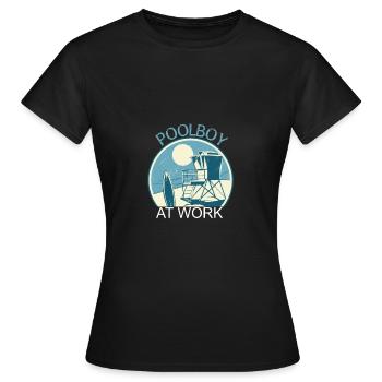 Poolboy At Work Pool Pool gars - T-shirt Femme - noir - Devant - AI Model Female 172 dark (172cm)