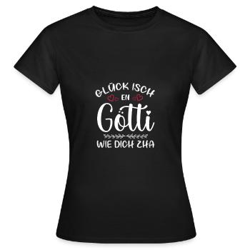 Götti Taufgötti Firmgötti Götti Fragen Götti Werde - Frauen T-Shirt - Schwarz - Vorne - AI Model Female 172 dark (172cm)