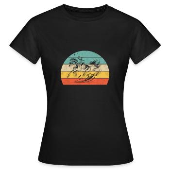 Reiten Galopp Design - Frauen T-Shirt - Schwarz - Vorne - AI Model Female 172 dark (172cm)