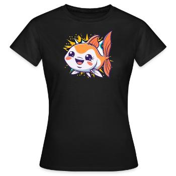 Poisson Poisson Tête de poisson - T-shirt Femme - noir - Devant - AI Model Female 172 dark (172cm)