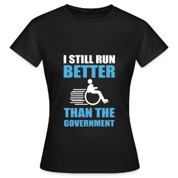 Fauteuil roulant - T-shirt Femme - noir - Devant - AI Model Female 172 dark (172cm)
