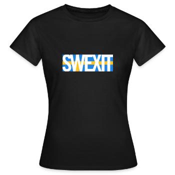 SWEXIT - Frauen T-Shirt - Schwarz - Vorne - AI Model Female 172 dark (172cm)