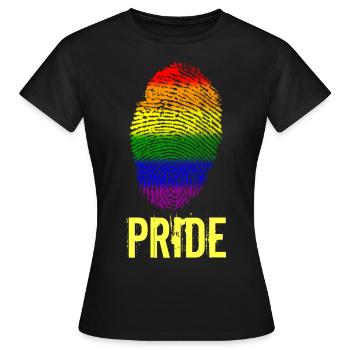 Pride Stolz Fingerabdruck - Frauen T-Shirt - Schwarz - Vorne - AI Model Female 172 dark (172cm)