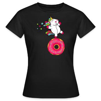 Donuts Confiserie Cookie Törtchen Kuchen Torten - Frauen T-Shirt - Schwarz - Vorne - AI Model Female 172 dark (172cm)