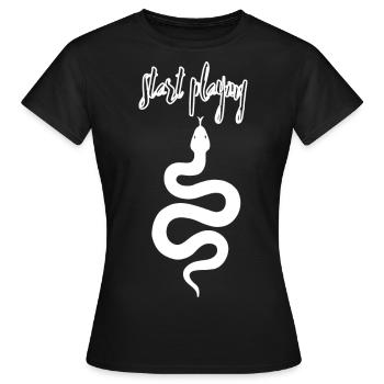 Start playing - Frauen T-Shirt - Schwarz - Vorne - AI Model Female 172 dark (172cm)