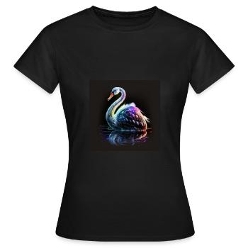 SWAN WITH ITS REFLECTION - Women's T-Shirt - black - Front - AI Model Female 172 dark (172cm)