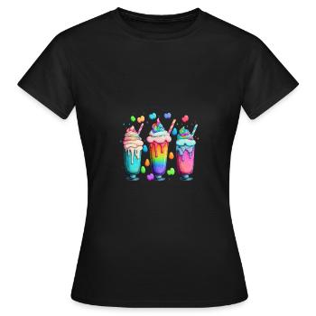 MILK SHAKES - MULTICOLORED - Women's T-Shirt - black - Front - AI Model Female 172 dark (172cm)